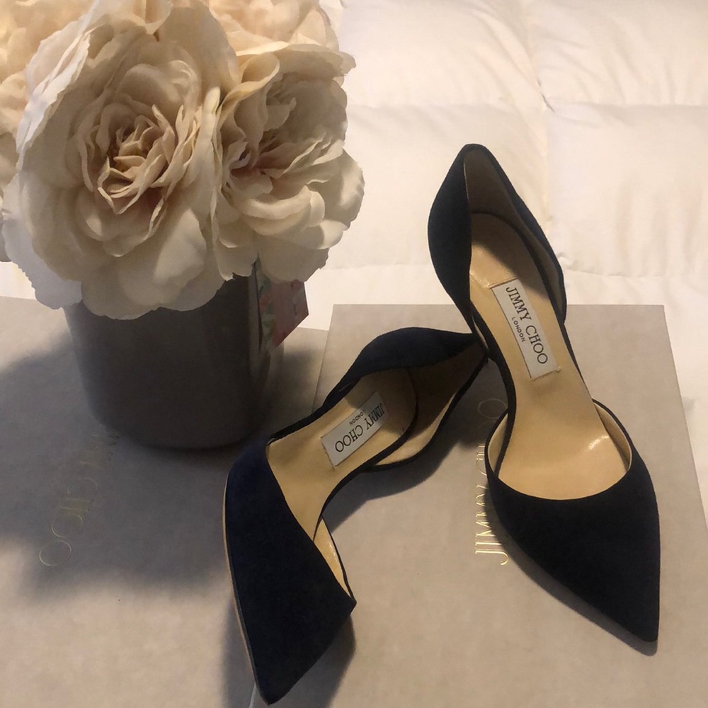 SOLD-SOLD💙🖤”Dark Sky” Jimmy Choo-suede pointed pump size 39
